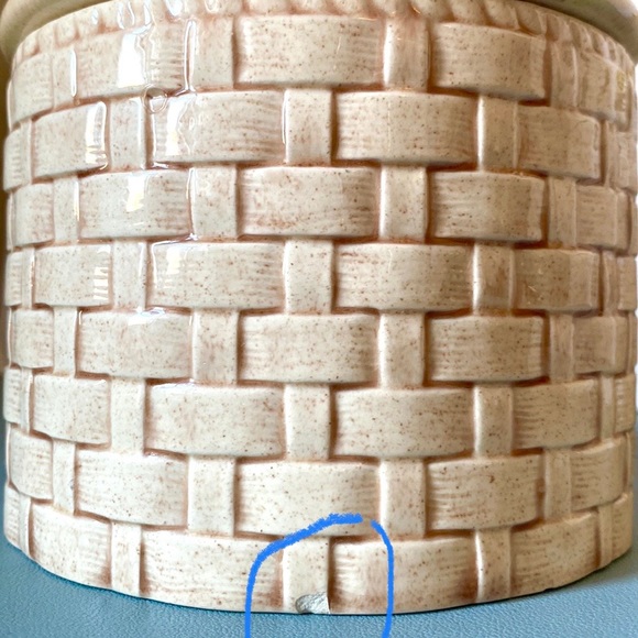 SOLD VTG Kitchen Canisters Ceramic Daisy Flower Basket 70s Jars Retro Kitchen De - Picture 8 of 10